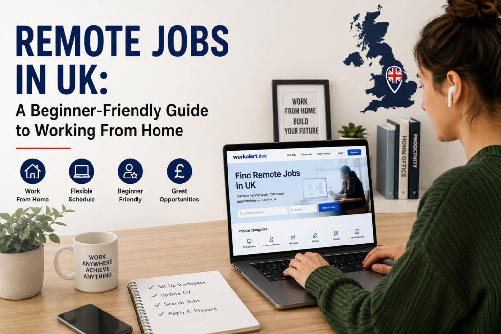 remote jobs in the UK, representing a beginner-friendly guide to finding remote work opportunities.